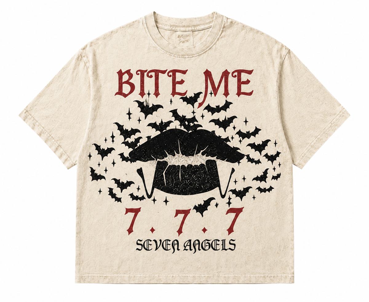 BITE ME Vintage T-Shirt — Cream